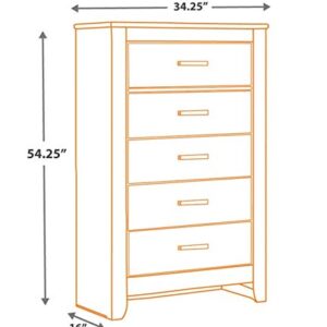 Signature Design by Ashley Brinxton Contemporary 5 Drawer Chest, Almost Black