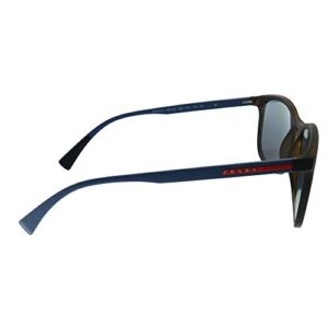 Prada PS 01TS U61144 Havana Rubber Plastic Rectangle Sunglasses Grey Polarized Lens