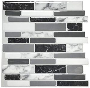 art3d peel and stick wall tile for kitchen backsplash, 12″x12″, (10 tiles)