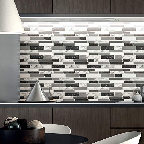 Art3d Peel and Stick Wall Tile for Kitchen Backsplash, 12"x12", (10 Tiles)
