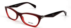 prada pr 15pv women’s eyeglasses bordaux gradient red 53