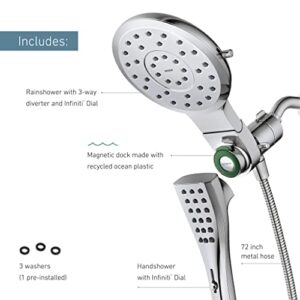 Moen 220C3BL Verso Eight-Function 7" Diameter Spray Head Standard with Handshower, Matte Black