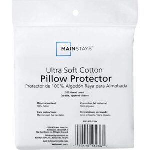 Mainstay Ultra-Soft Cotton Zippered Pillow Protector, King