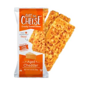just the cheese bars, low carb snack – baked keto snack, high protein, gluten free, low carb cheese crisps – 0.8 ounces (pack of 10) (aged cheddar)