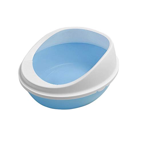 Pet Toilet Cat Litter Bowl Anti-splash Full Semi-closed Cat Toilet Cat Supplies 40 * 35 * 19cm Cat Litter Box (Color : Blu)