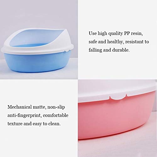 Pet Toilet Cat Litter Bowl Anti-splash Full Semi-closed Cat Toilet Cat Supplies 40 * 35 * 19cm Cat Litter Box (Color : Blu)