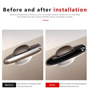 DLOVEG Car Door Handle Cover Compatible for 2019- 2021 2022 2023 Toyota Rav4 Accessories for Highlander 2023 2022 2021 2020 Handle Protectors with Smart Keyless Holes (Glossy Black)