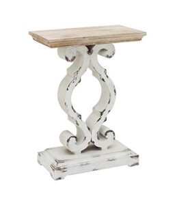 rustic farmhouse accent end table, natural wood side table nightstand for dinning or living room 19.75 x 11.75 x 27.5 inches