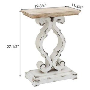 Rustic Farmhouse Accent End Table, Natural Wood Side Table Nightstand for Dinning or Living Room 19.75 x 11.75 x 27.5 Inches