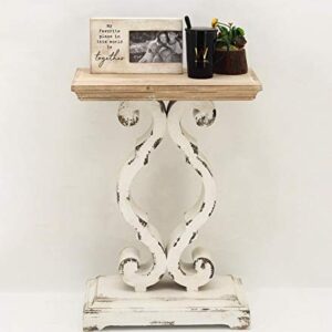 Rustic Farmhouse Accent End Table, Natural Wood Side Table Nightstand for Dinning or Living Room 19.75 x 11.75 x 27.5 Inches
