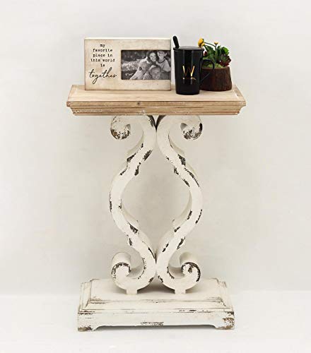 Rustic Farmhouse Accent End Table, Natural Wood Side Table Nightstand for Dinning or Living Room 19.75 x 11.75 x 27.5 Inches