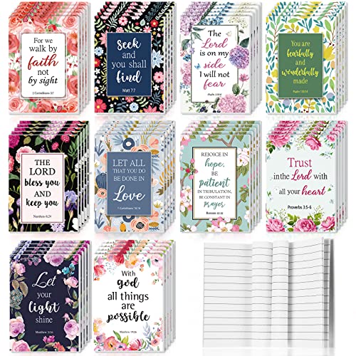 CHENGU 50 Pack Christian Notebooks Prayer Journals Small Pocket Bible Journal Gratitude Journal for Women Men Bible Notebook Scripture Inspirational Notepads for Office School Home (Novel Style)