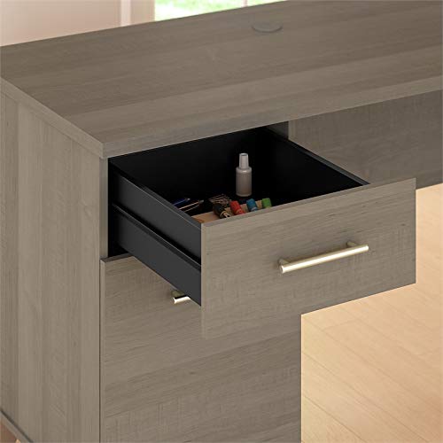 Bush Furniture Somerset 72W Office Desk with Drawers and Hutch in Ash Gray