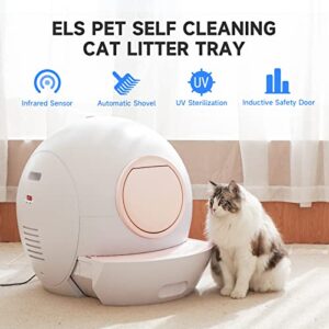 ELS PET Self Cleaning Cat Litter Box, No Scooping Automatic Litter Box, Safety Protection & Odorless & Smart, Extra Large for Multiple Cats