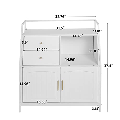 Large Hidden Litter Box Enclosure Furniture, CLLASOU Cat Litter Box Furniture Hidden with Shelf Wood Sturdy Litter Box Furniture with 2 Drawers and 1 Large Compartment Sturdy