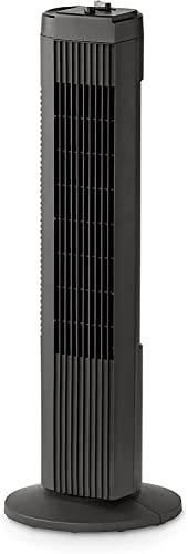 Mainstay 28” Black Tower Fan Model FZ10-19MB for Space Saving Slim Design Saves Energy (Renewed) (Black)