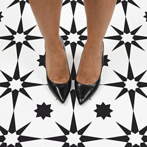 FloorPops FP2948 Altair Peel & Stick Floor Tiles, Black