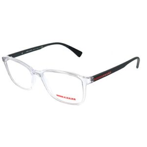 prada linea rossa lifestyle ps 04iv 2az1o1 transparent plastic rectangle eyeglasses 53mm