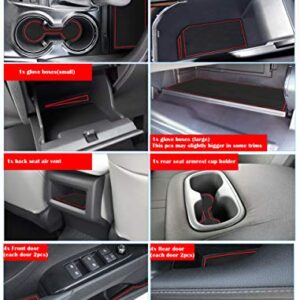 Auovo Anti Dust Mats for Toyota Camry Accessories 2018 2019 2020 2021 2022 2023 Custom Fit Door Pocket Liners Cup Holder Pads Console Mats(16pcs/Set) (red)