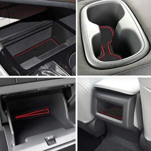 Auovo Anti Dust Mats for Toyota Camry Accessories 2018 2019 2020 2021 2022 2023 Custom Fit Door Pocket Liners Cup Holder Pads Console Mats(16pcs/Set) (red)