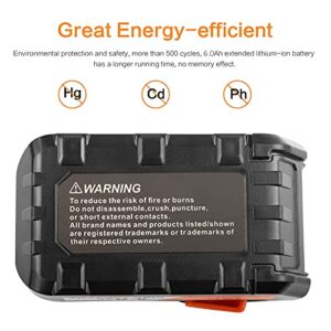 Fancy Buying 18V 6.0Ah/6000mAh Lithium Ion Replacement Battery Compatible with for RIDGID R840083 R840085 R840086 R840087 R840089 AC840085 AC840086 AC840087P AC840089 Series Drill Battery (2 Pack)