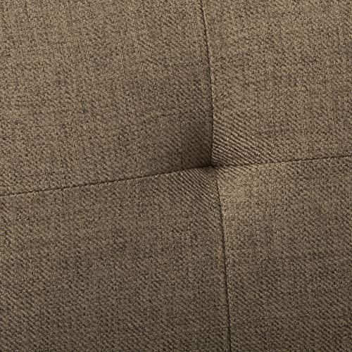 Christopher Knight Home Evelyn Mid Century Modern Fabric Arm Chair, Mocha, Walnut