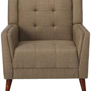 Christopher Knight Home Evelyn Mid Century Modern Fabric Arm Chair, Mocha, Walnut