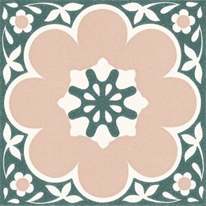 floorpops 12-in by 12-in pink daphne vinyl peel & stick floor tiles (10 tiles), (10 sq.ft./carton)
