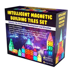 Desire Deluxe Magnetic Tiles Blocks Building Set for Kids – Learning Educational Toys for Boys Girls for Age 3 - 8 Year-Old – Birthday Present Gift (57PC)