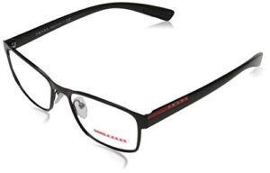 prada linea rossa lifestyle ps 50gv 1ab1o1 black metal rectangle eyeglasses 55mm