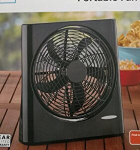 Mainstays 10 Inch Portable Fan Dual Powered Battery/AC New Black