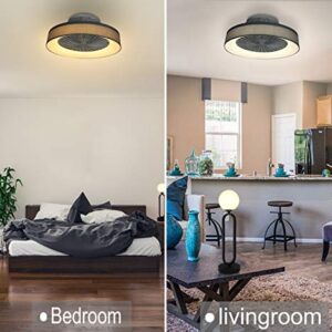 Anresun Ceiling Lamp Modern LED Semi Flush Mount Light Fandelier Adjustable Wind Speed Remote Control Dimmable 3 Files Fan Chandelier Modern Bedroom Living Room (Grey)