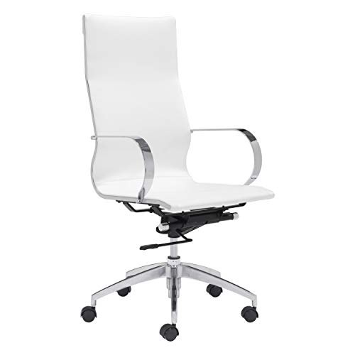 Zuo Glider Hi Back Office Chair, White