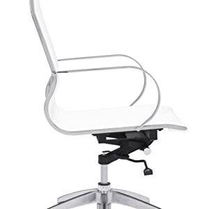 Zuo Glider Hi Back Office Chair, White