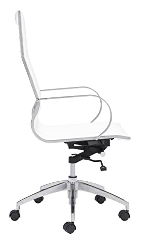 Zuo Glider Hi Back Office Chair, White