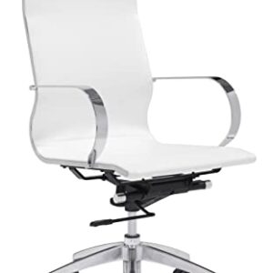 Zuo Glider Hi Back Office Chair, White