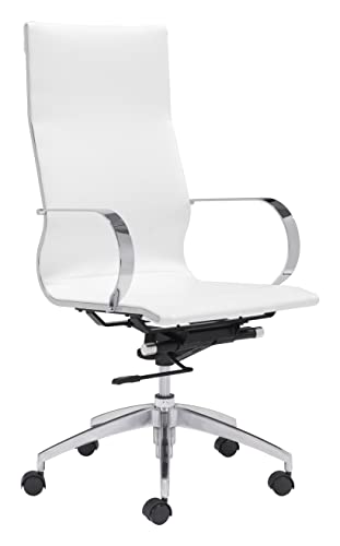 Zuo Glider Hi Back Office Chair, White