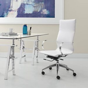 Zuo Glider Hi Back Office Chair, White