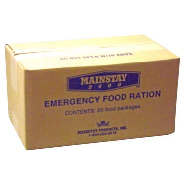 Mainstay Emergency Food Rations with Outdoors Equipment Emergency Guide- 2400 Calorie Full Case of 20 Packs