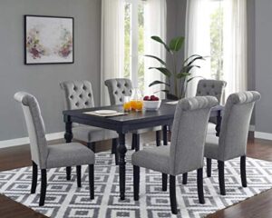 roundhill furniture leviton urban style counter height dining set: table and 6 chairs, grey