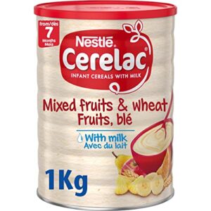 nestle cerelac infant cereal with milk & wheat mixed fruit, 35.27 ounce