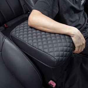 jkcover center console armrest cover compatible with toyota 4runner 2010-2020 2021 2022 2023 truck accessories premium pu leather cushion protector (black)