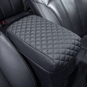 JKCOVER Center Console Armrest Cover Compatible with Toyota 4Runner 2010-2020 2021 2022 2023 Truck Accessories Premium PU Leather Cushion Protector (Black)