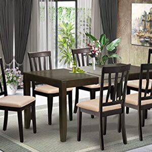 East West Furniture LYAN7-CAP-C Dining Set, 7-Piece