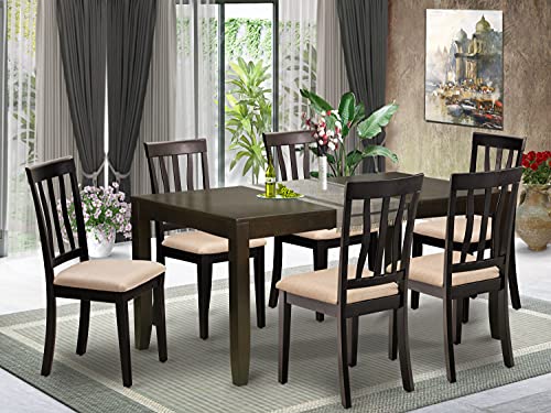 East West Furniture LYAN7-CAP-C Dining Set, 7-Piece