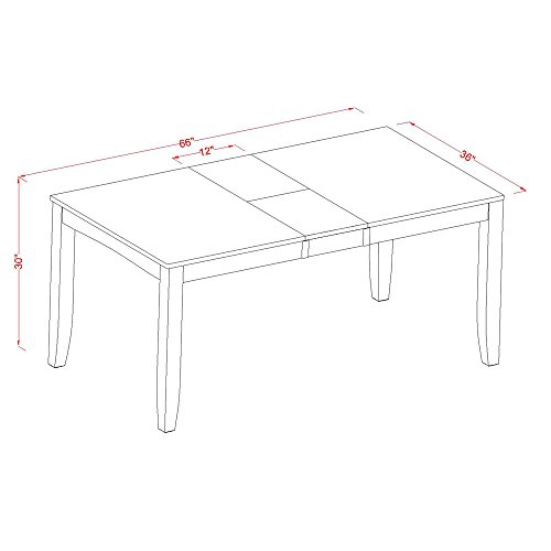 East West Furniture LYAN7-CAP-C Dining Set, 7-Piece