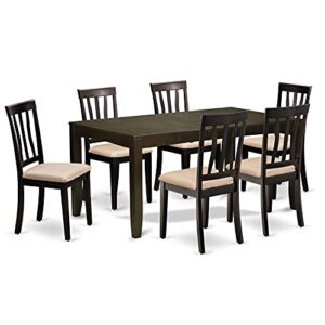 East West Furniture LYAN7-CAP-C Dining Set, 7-Piece