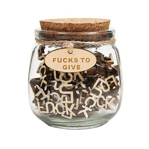 jar of fucks gift jar fucks to give fuck wooden cutout letter piece bad mood vent spoof birthday day,holiday.encouragement gift