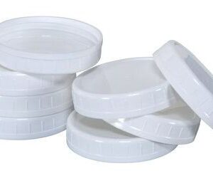 Wide-Mouth Reusable Plastic Lids for Canning Jars, 8 Count, Mainstays (3.62" dia x .75" H)