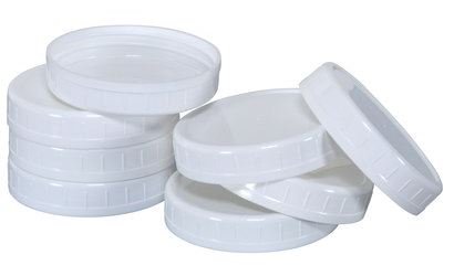 Wide-Mouth Reusable Plastic Lids for Canning Jars, 8 Count, Mainstays (3.62" dia x .75" H)